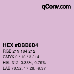Color code: HEX #DBB8D4 | qconv.com