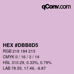 カラーコード: HEX #DBB8D5 | qconv.com