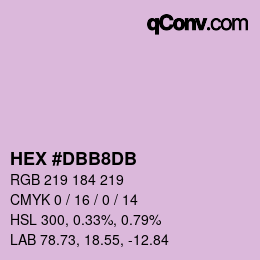 カラーコード: HEX #DBB8DB | qconv.com
