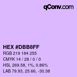 Color code: HEX #DBB8FF | qconv.com