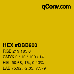 Color code: HEX #DBB900 | qconv.com