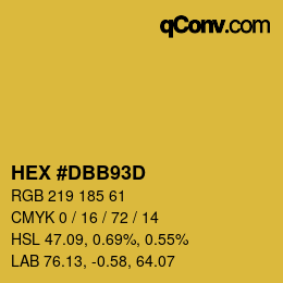 Color code: HEX #DBB93D | qconv.com