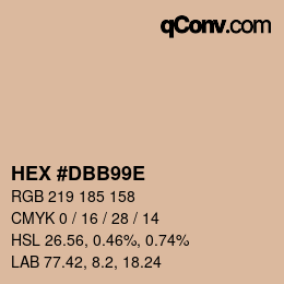 Color code: HEX #DBB99E | qconv.com