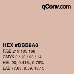 Farbcode: HEX #DBB9A8 | qconv.com