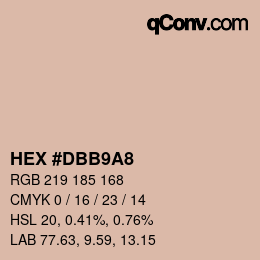 Color code: HEX #DBB9A8 | qconv.com