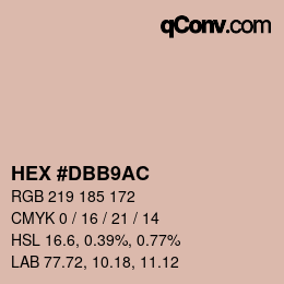 Color code: HEX #DBB9AC | qconv.com