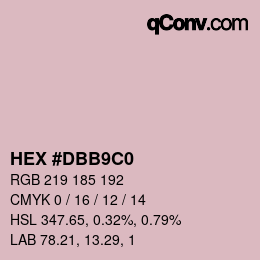 颜色代码: HEX #DBB9C0 | qconv.com