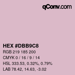 颜色代码: HEX #DBB9C8 | qconv.com