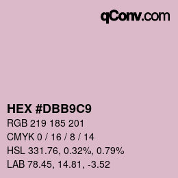 颜色代码: HEX #DBB9C9 | qconv.com