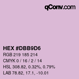 Color code: HEX #DBB9D6 | qconv.com