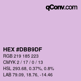 カラーコード: HEX #DBB9DF | qconv.com