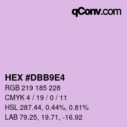 カラーコード: HEX #DBB9E4 | qconv.com