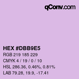 颜色代码: HEX #DBB9E5 | qconv.com