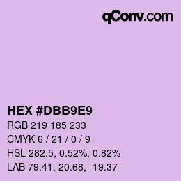 カラーコード: HEX #DBB9E9 | qconv.com