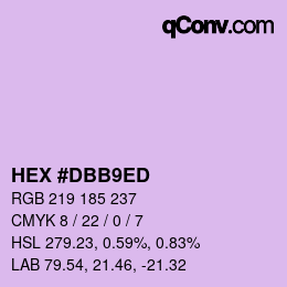 カラーコード: HEX #DBB9ED | qconv.com