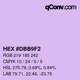 Color code: HEX #DBB9F2 | qconv.com