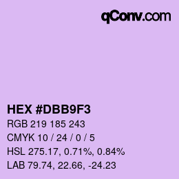 Color code: HEX #DBB9F3 | qconv.com
