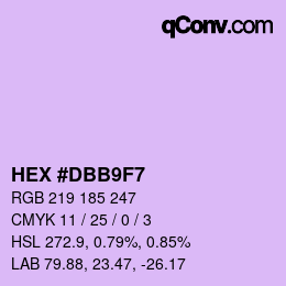 カラーコード: HEX #DBB9F7 | qconv.com