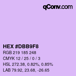 Color code: HEX #DBB9F8 | qconv.com