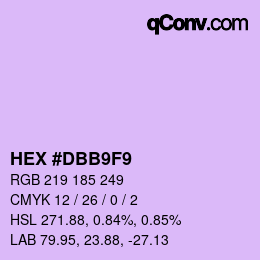 颜色代码: HEX #DBB9F9 | qconv.com