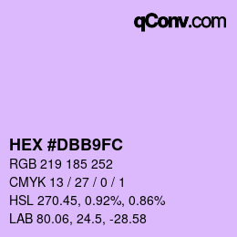 カラーコード: HEX #DBB9FC | qconv.com