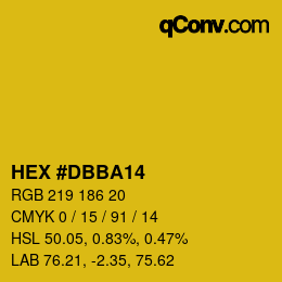 カラーコード: HEX #DBBA14 | qconv.com