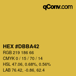 Color code: HEX #DBBA42 | qconv.com