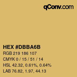 Color code: HEX #DBBA6B | qconv.com