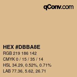 Color code: HEX #DBBA8E | qconv.com