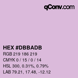 カラーコード: HEX #DBBADB | qconv.com