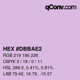 Color code: HEX #DBBAE2 | qconv.com