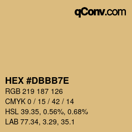 Color code: HEX #DBBB7E | qconv.com