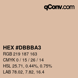 Farbcode: HEX #DBBBA3 | qconv.com