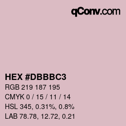 Color code: HEX #DBBBC3 | qconv.com