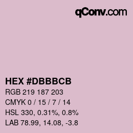 Color code: HEX #DBBBCB | qconv.com