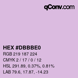 Color code: HEX #DBBBE0 | qconv.com