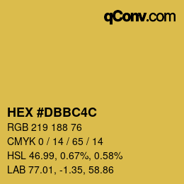 Color code: HEX #DBBC4C | qconv.com