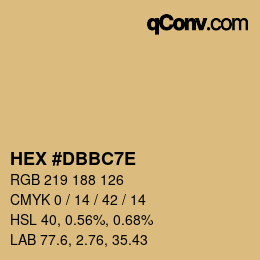 Farbcode: HEX #DBBC7E | qconv.com