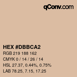 カラーコード: HEX #DBBCA2 | qconv.com