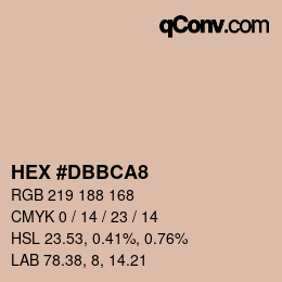 Color code: HEX #DBBCA8 | qconv.com