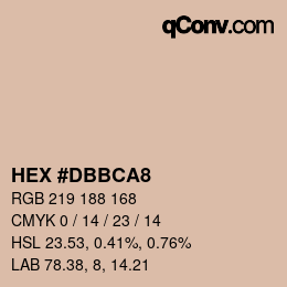 カラーコード: HEX #DBBCA8 | qconv.com