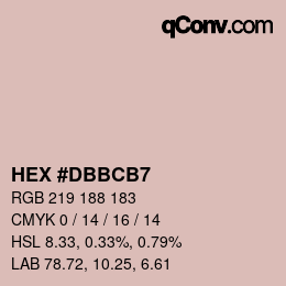 カラーコード: HEX #DBBCB7 | qconv.com