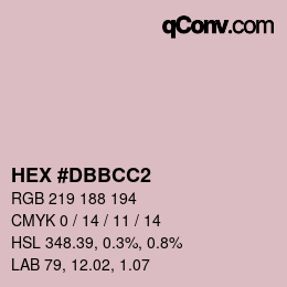 Color code: HEX #DBBCC2 | qconv.com