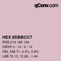 Color code: HEX #DBBCC7 | qconv.com