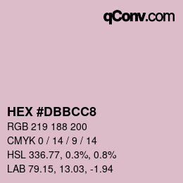 Color code: HEX #DBBCC8 | qconv.com