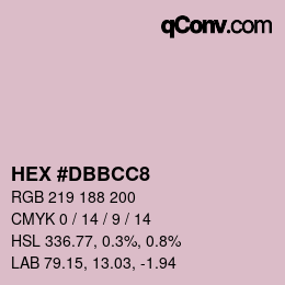 Color code: HEX #DBBCC8 | qconv.com