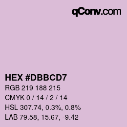 Color code: HEX #DBBCD7 | qconv.com