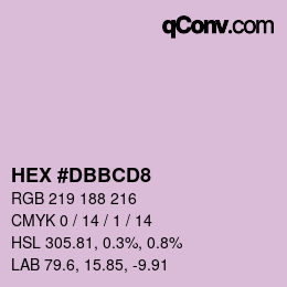 カラーコード: HEX #DBBCD8 | qconv.com