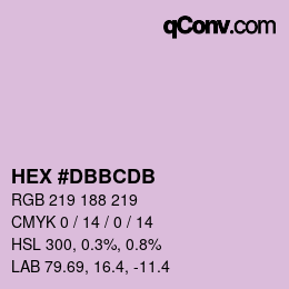 カラーコード: HEX #DBBCDB | qconv.com