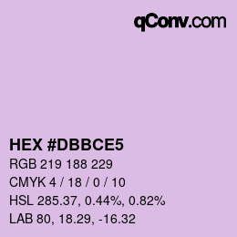 カラーコード: HEX #DBBCE5 | qconv.com